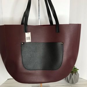 Nice burgundy tote bag